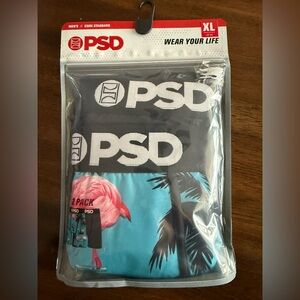 PSD Mens XL 40-42 Boxer Briefs Underwear 2 Pack flamingos Hawaiian stretch comfy